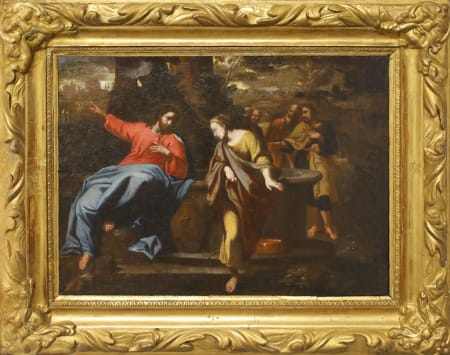 Scuola Bolognese — Cristo e la samaritana al pozzo